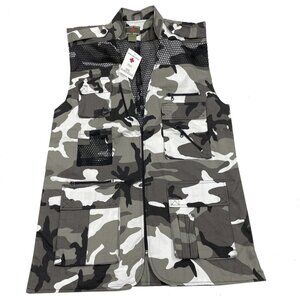 Parkland's Camouflage Canvas Hunting Fishing Utility Photo VEST Camo Men's 2XL